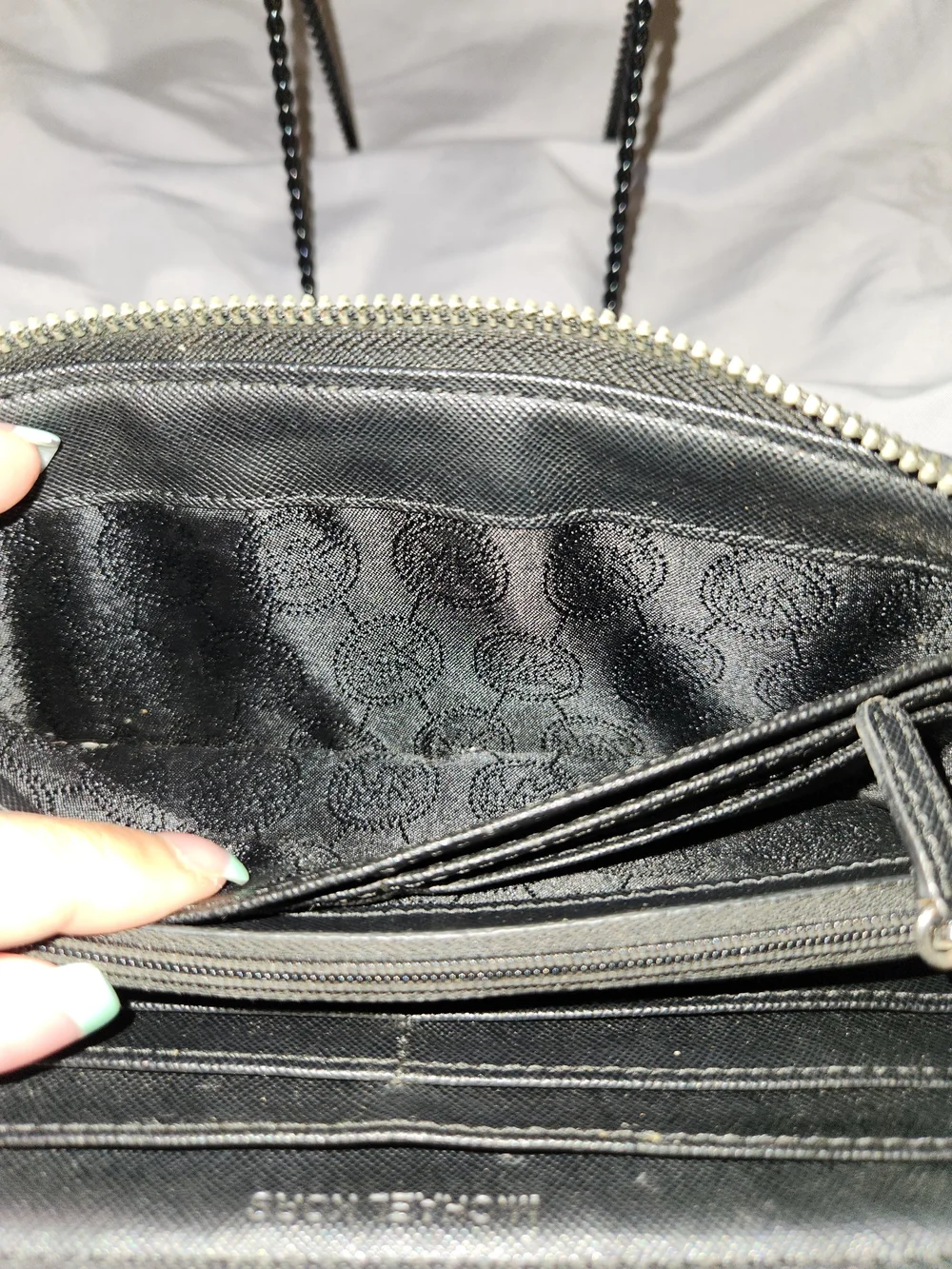 Michael Kors Black Textured Leather Wallet
